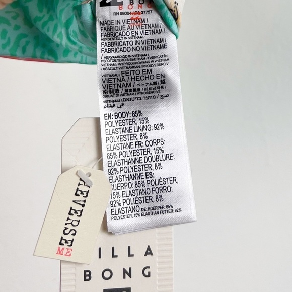 NWT Billabong Sweet Tropics Reversible Plunge Bikini Top - Picture 10 of 10